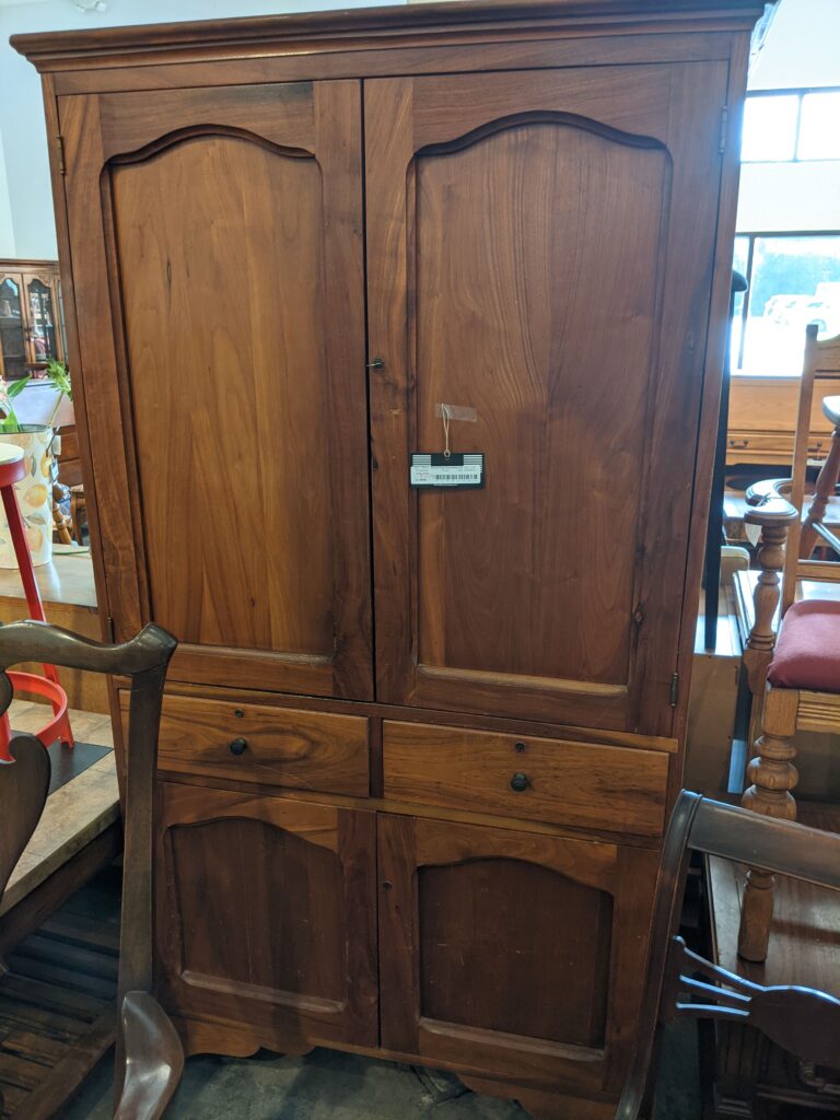 Old jelly cabinet found at a consignment store needing a makeover.  I'm going to use it as a paint display in my local store.